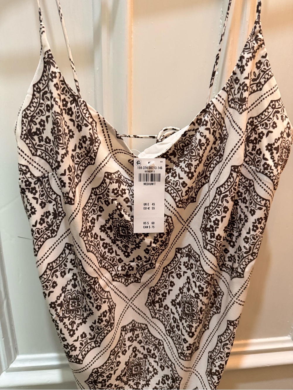 Abercrombie & Fitch Brown and White Printed Mini Dress